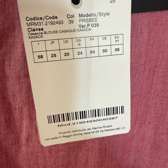 Marina Rinaldi FRISBEE Rose-Pink 100% Linen Scoop-Neck Tunic - 20 NWT - Picture 5 of 7